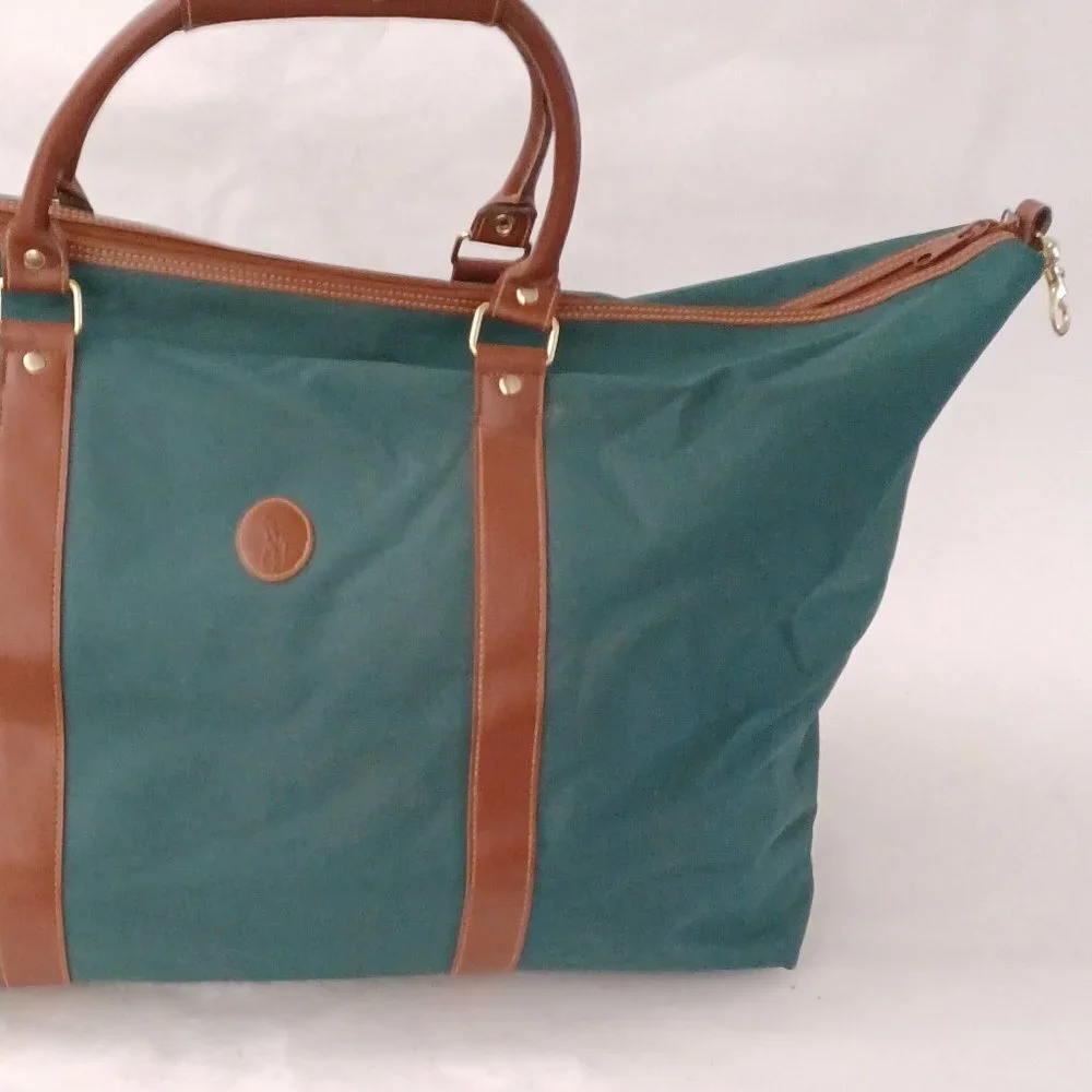 🐎 Polo Ralph Lauren Green Old School Duffel Weekender Travel Bag 🐎
